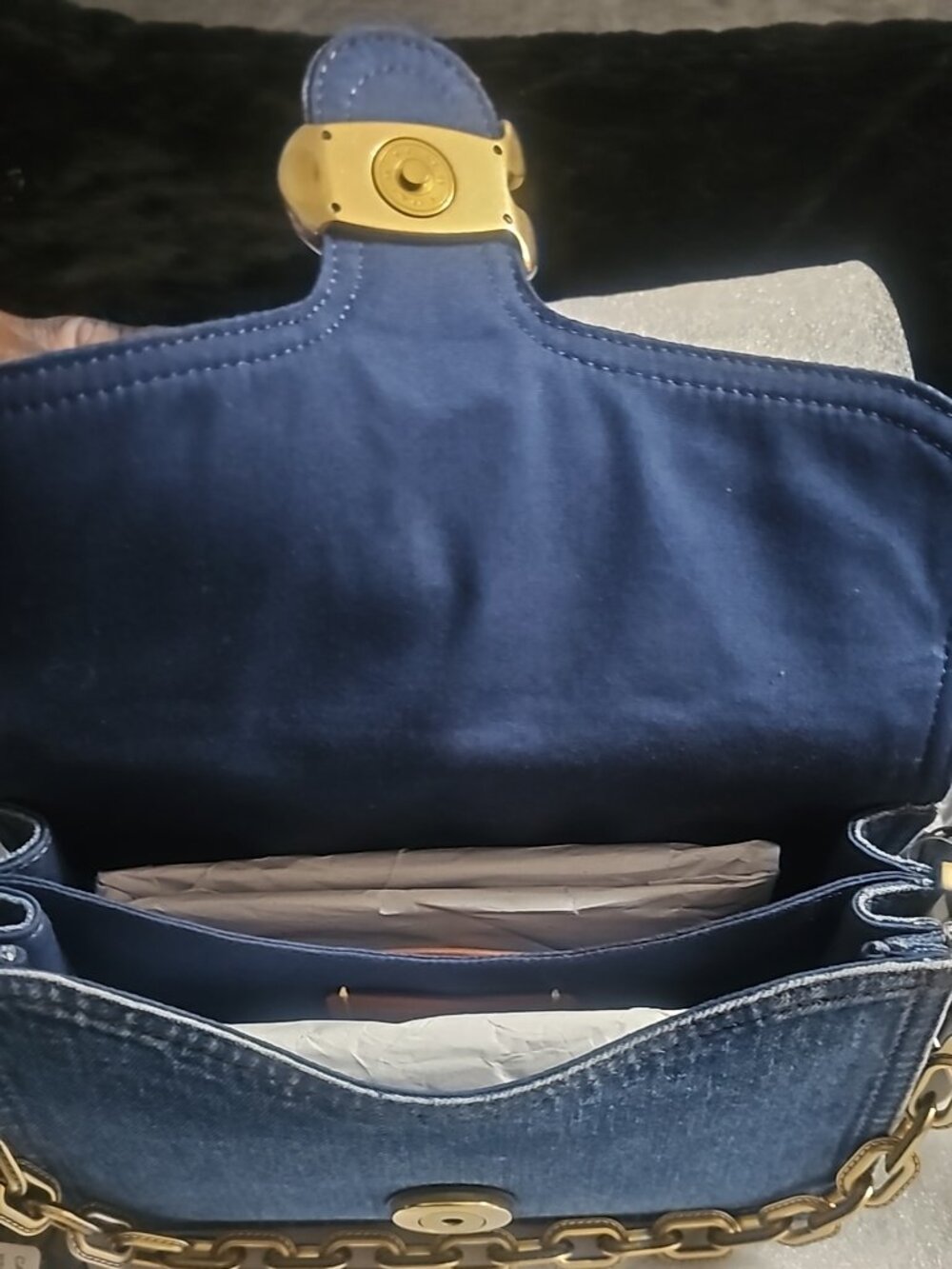 New Small Denim Chain Tabby Shoulder Bag - Picture 4 of 11